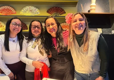 Group of travelers enjoying an olive oil tasting in Madrid