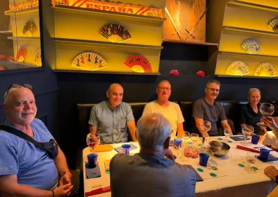 Group of travelers enjoying an olive oil tasting in Madrid